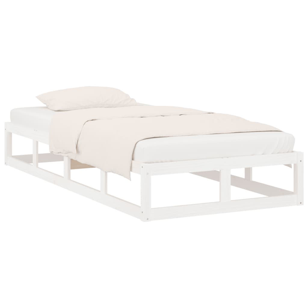 Estrutura de cama 90x200 cm madeira maciça branco