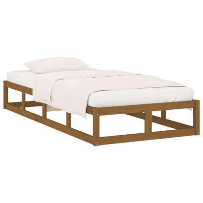 Estrutura de cama 90x200 cm madeira maciça castanho mel