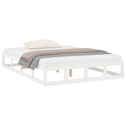 Estrutura de cama 160x200 cm madeira maciça branco