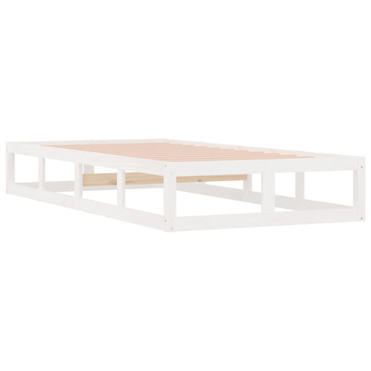 Estrutura cama pequena solteiro 75x190 cm madeira maciça branco