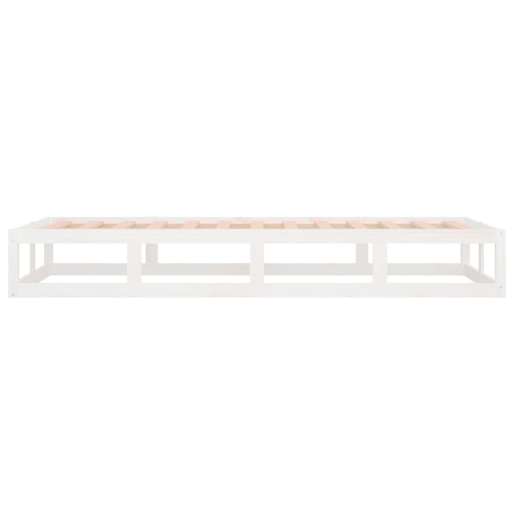 Estrutura cama pequena solteiro 75x190 cm madeira maciça branco