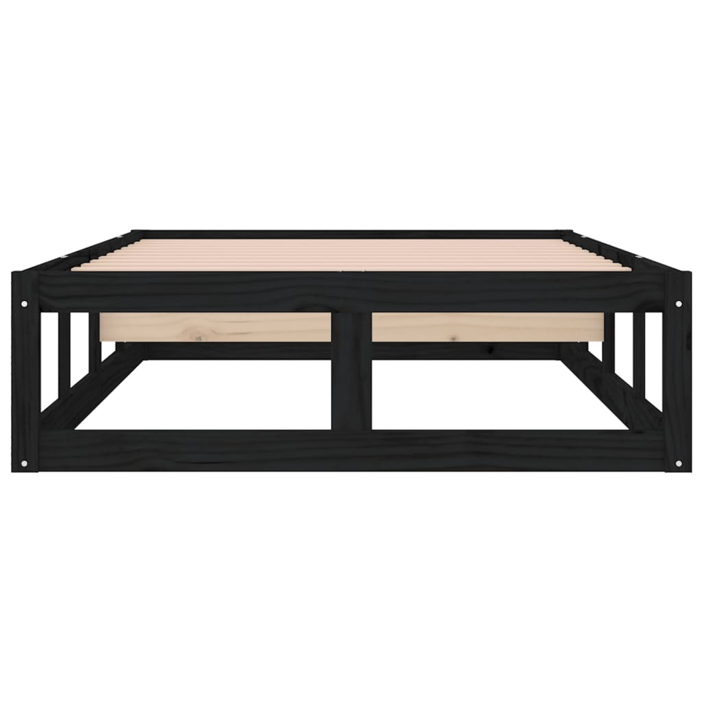 Estrutura de cama solteiro 90x190 cm 3FT madeira maciça preto