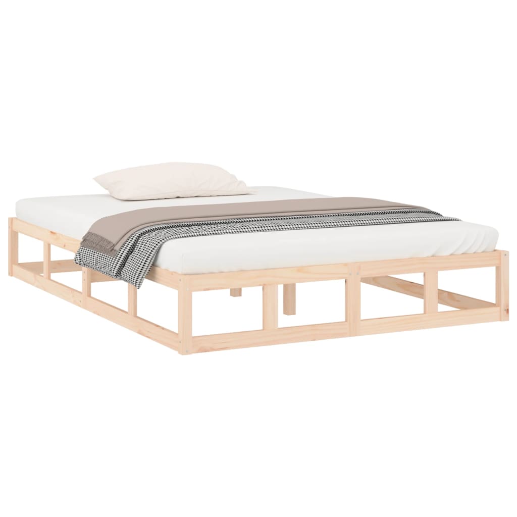 Estrutura de cama casal 135x190 cm 4FT6 madeira maciça