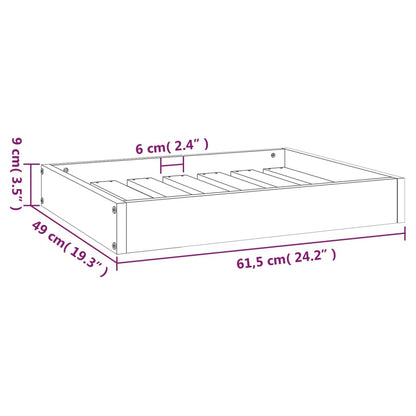 Cama para cães 61,5x49x9 cm madeira de pinho maciça