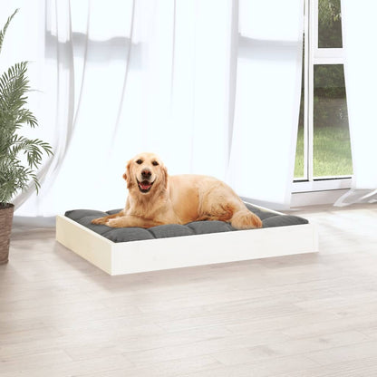 Cama para cães 71,5x54x9 cm madeira de pinho maciça branco