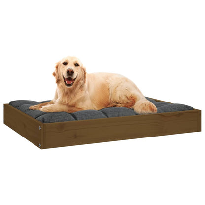 Cama para cães 71,5x54x9 cm pinho maciço castanho mel