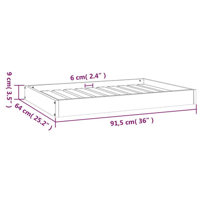 Cama para cães 91,5x64x9 cm madeira de pinho maciça