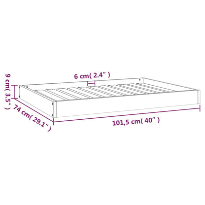 Cama para cães 101,5x74x9 cm madeira de pinho maciça