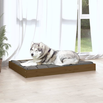 Cama para cães 101,5x74x9 cm pinho maciço castanho mel