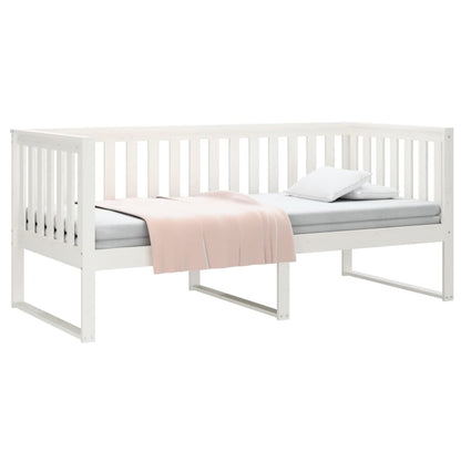 Sofá-cama 90x190 cm madeira de pinho maciça branco