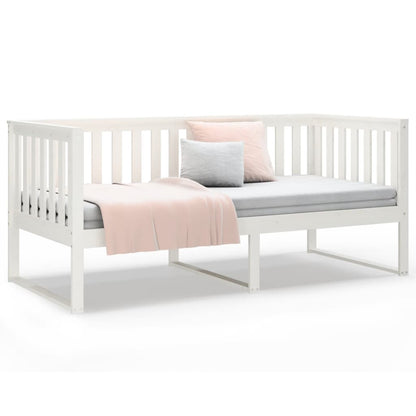 Sofá-cama 90x190 cm madeira de pinho maciça branco