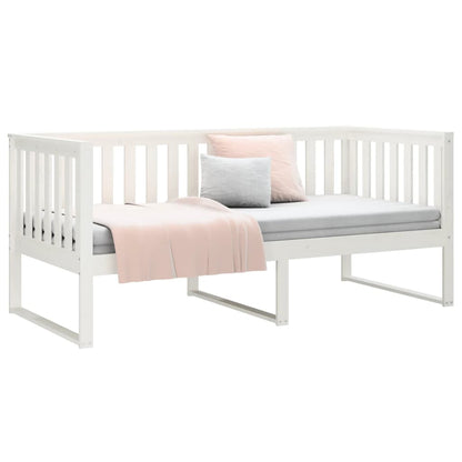 Sofá-cama 90x190 cm madeira de pinho maciça branco