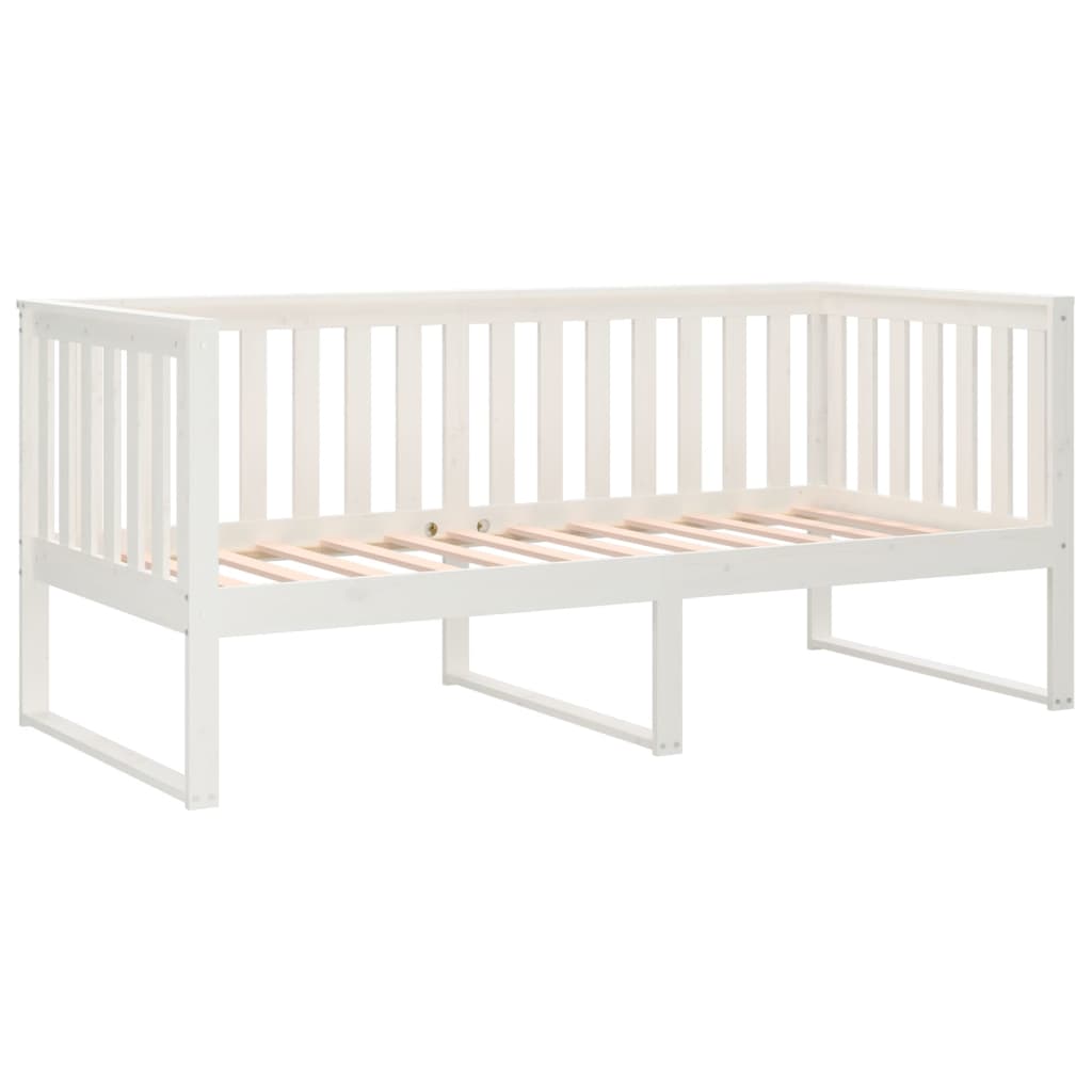 Sofá-cama 90x190 cm madeira de pinho maciça branco