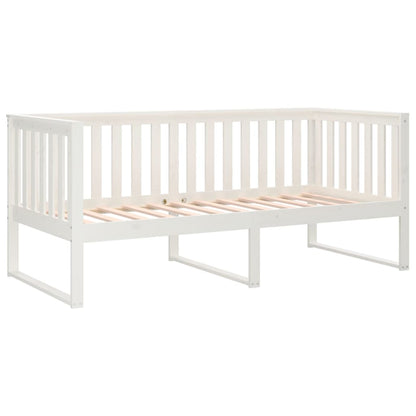 Sofá-cama 90x190 cm madeira de pinho maciça branco