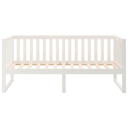 Sofá-cama 90x190 cm madeira de pinho maciça branco