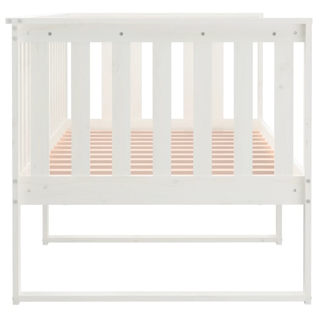 Sofá-cama 90x190 cm madeira de pinho maciça branco