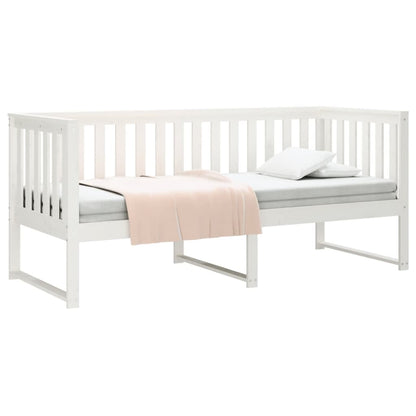 Sofá-cama 75x190 cm madeira de pinho maciça branco