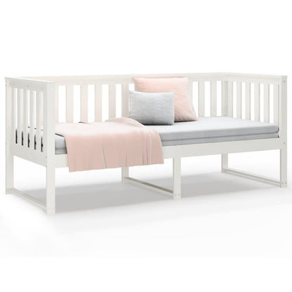 Sofá-cama 75x190 cm madeira de pinho maciça branco