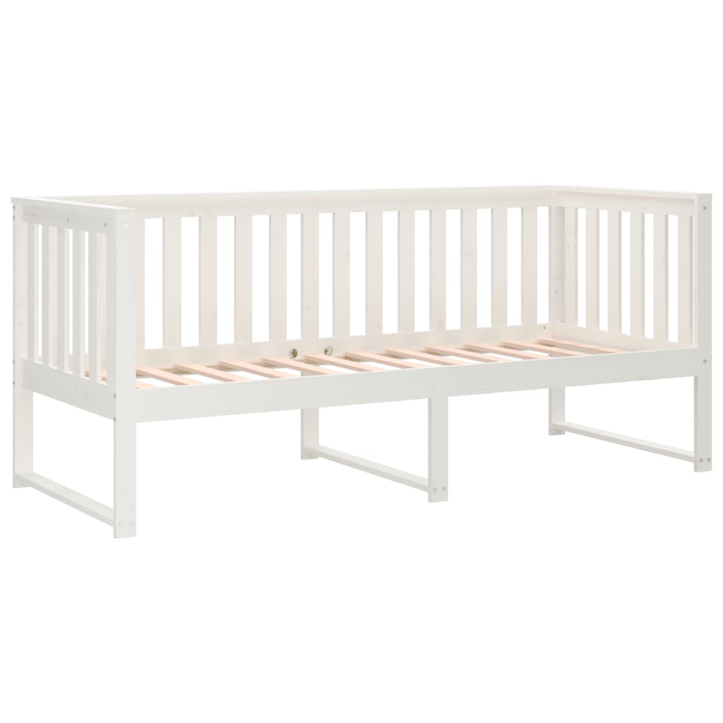 Sofá-cama 75x190 cm madeira de pinho maciça branco