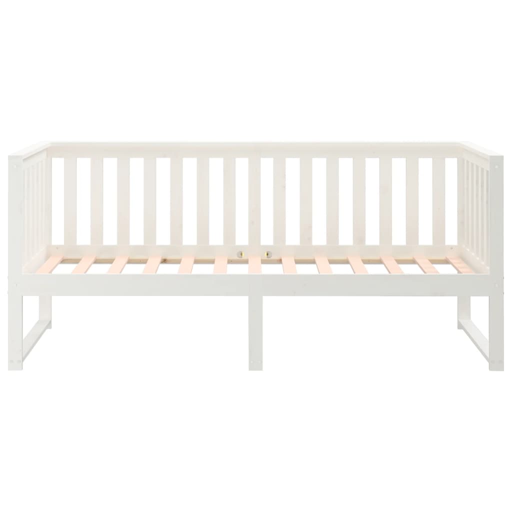 Sofá-cama 75x190 cm madeira de pinho maciça branco