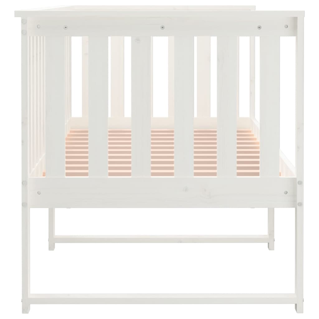 Sofá-cama 75x190 cm madeira de pinho maciça branco