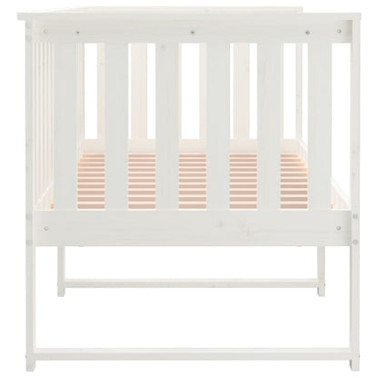 Sofá-cama 75x190 cm madeira de pinho maciça branco