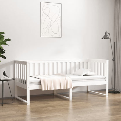 Sofá-cama 75x190 cm madeira de pinho maciça branco