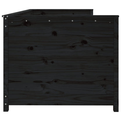 Sofá Cama Pine - Cor Preto - Em Madeira de Pinho - Com 4 Gavetas - 207,5x107x80 cm - Design Rústico