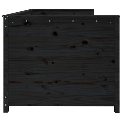 Sofá Cama Pine - Cor Preto - Em Madeira de Pinho - Com 4 Gavetas - 207,5x87x80 cm - Design Rústico