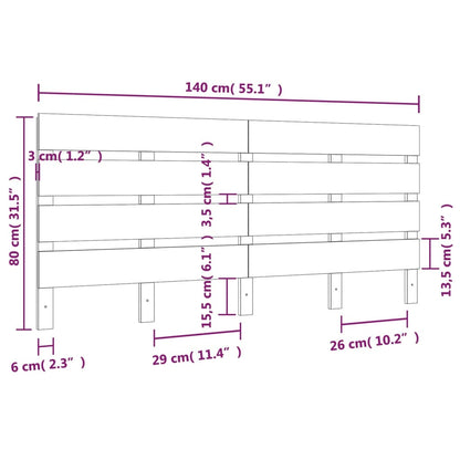 Cabeceira de cama 140x3x80 cm pinho maciço