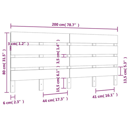 Cabeceira de cama 200x3x80 cm pinho maciço castanho mel