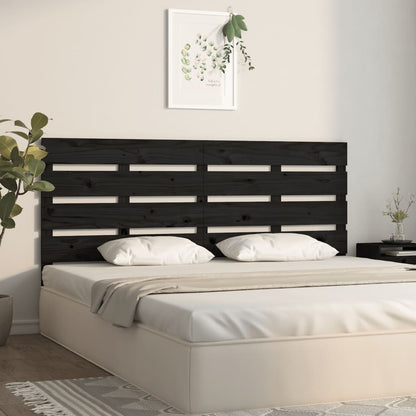 Cabeceira de cama 200x3x80 cm pinho maciço preto