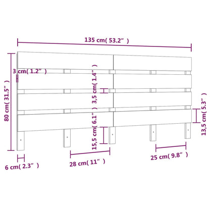 Cabeceira de cama 135x3x80 cm pinho maciço castanho mel