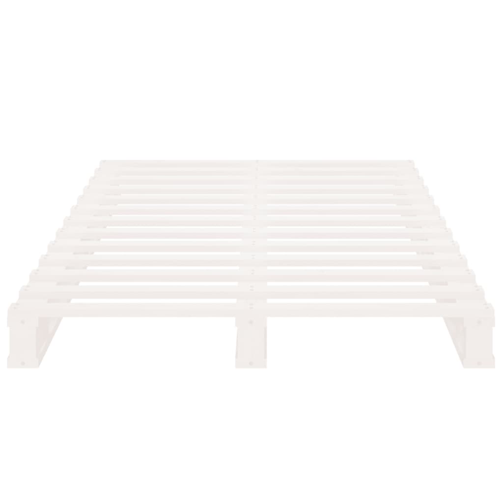 Cama de paletes pinho maciço 90x200 cm branco