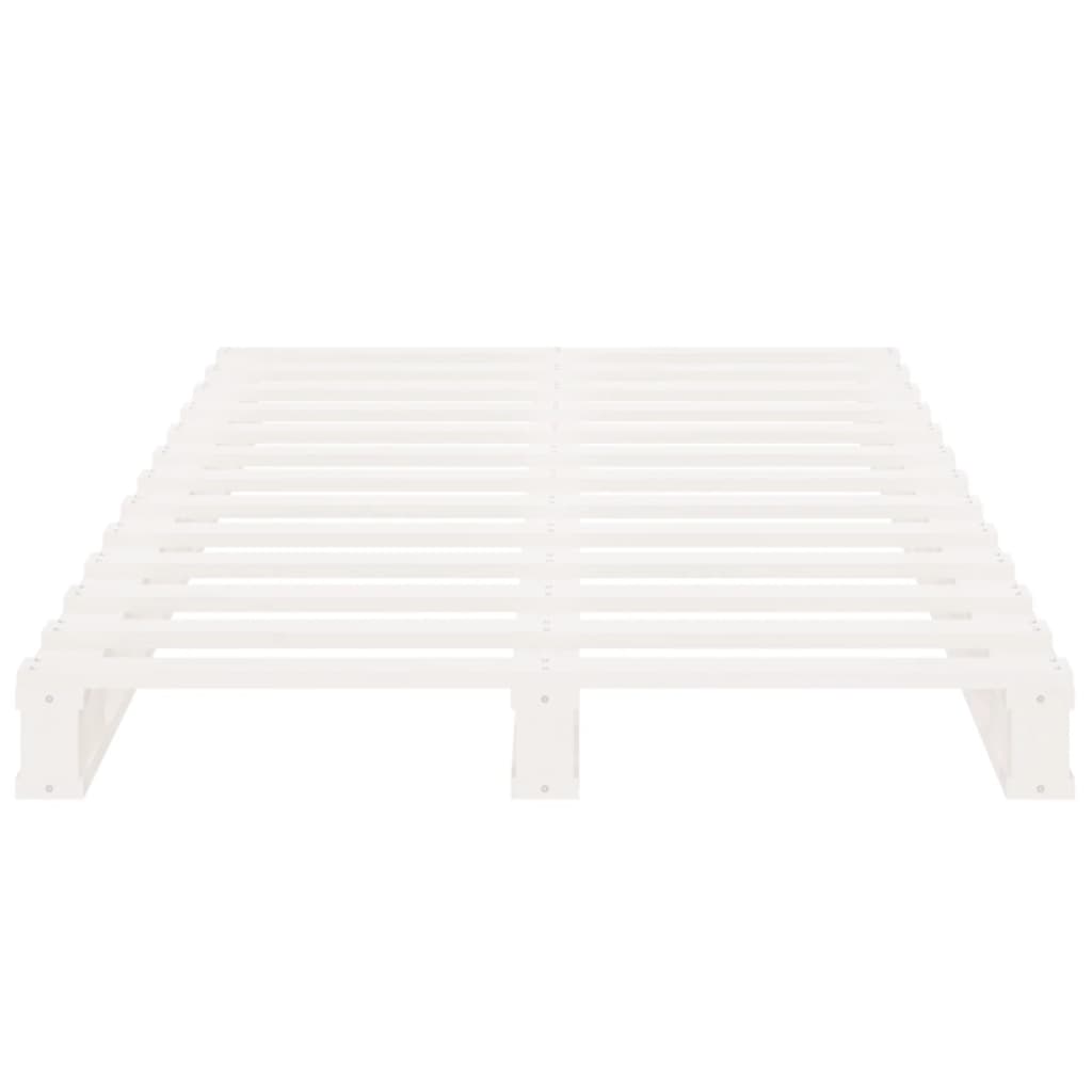 Estrutura cama pequena de solteiro 75x190cm pinho maciço branco