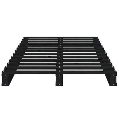 Cama de paletes pequena de solteiro 75x190cm pinho maciço preto