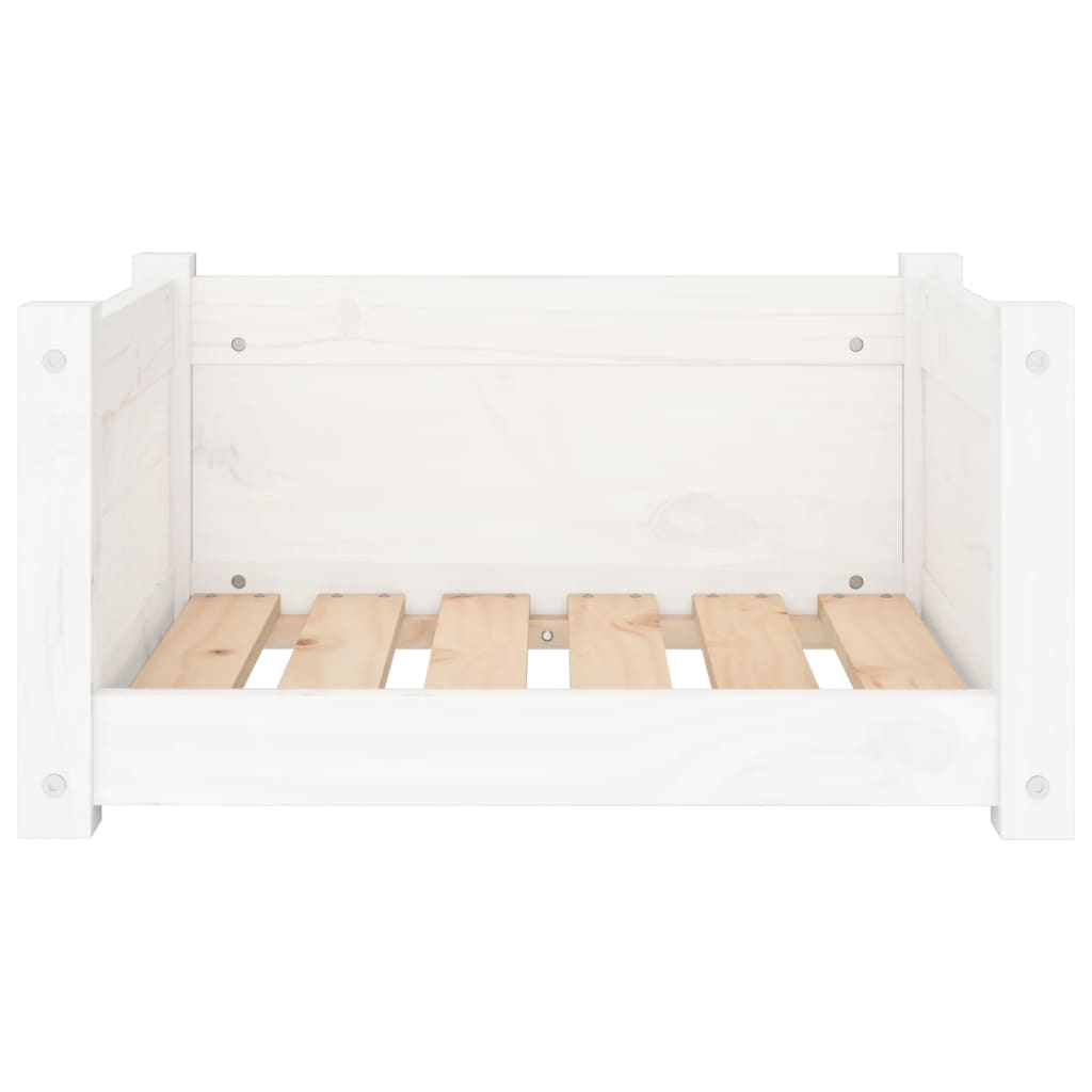 Cama para cães 55,5x45,5x28 cm madeira de pinho maciça branco