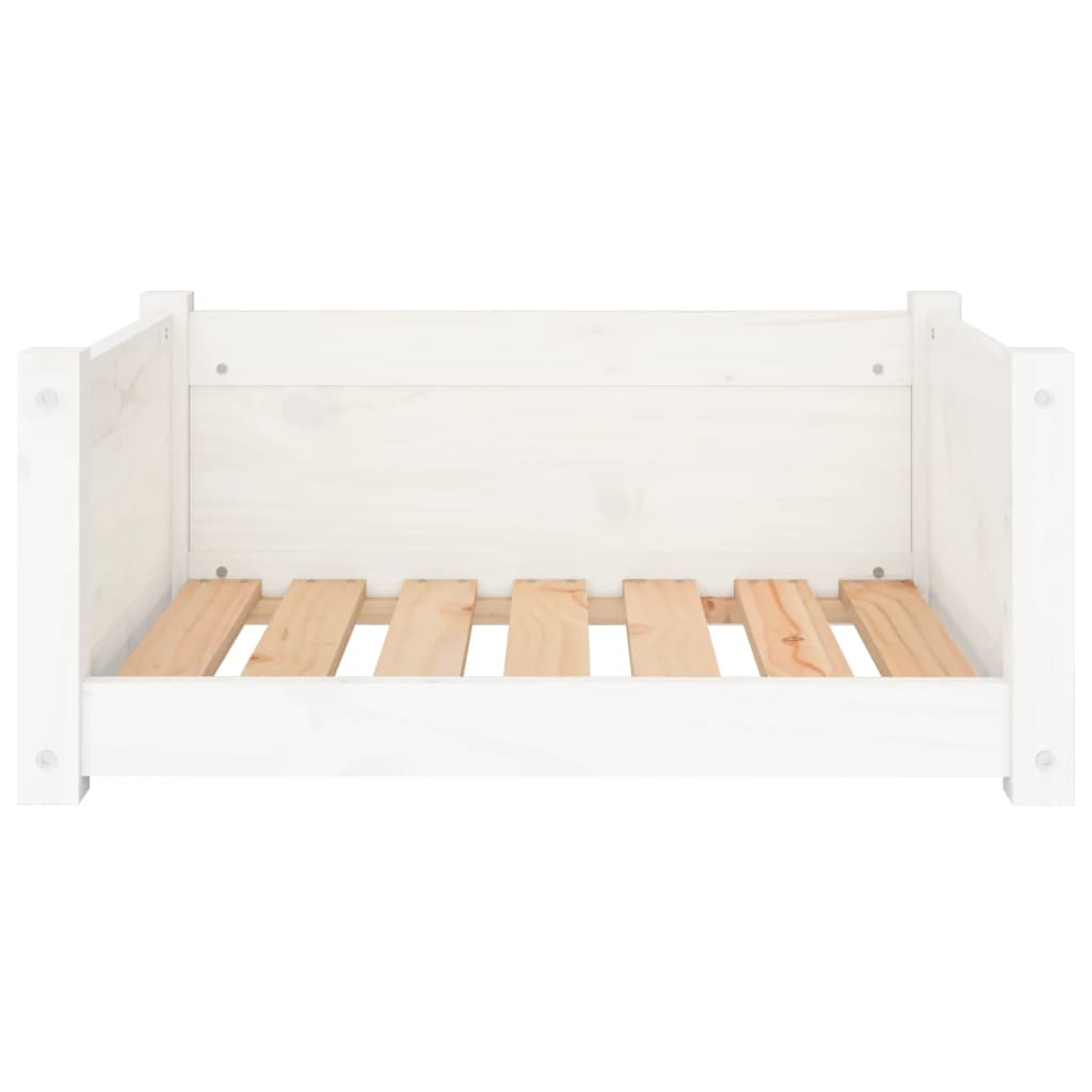 Cama para cães 65,5x50,5x28 cm madeira de pinho maciça branco