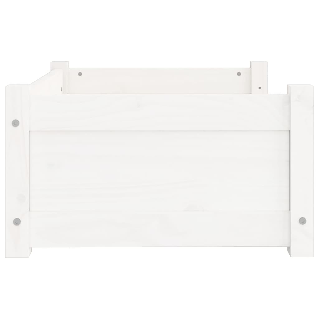 Cama para cães 65,5x50,5x28 cm madeira de pinho maciça branco