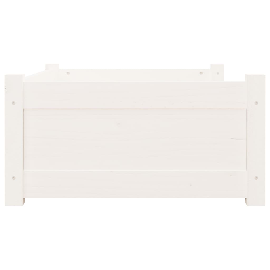 Cama para cães 75,5x55,5x28 cm madeira de pinho maciça branco