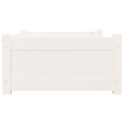 Cama para cães 75,5x55,5x28 cm madeira de pinho maciça branco