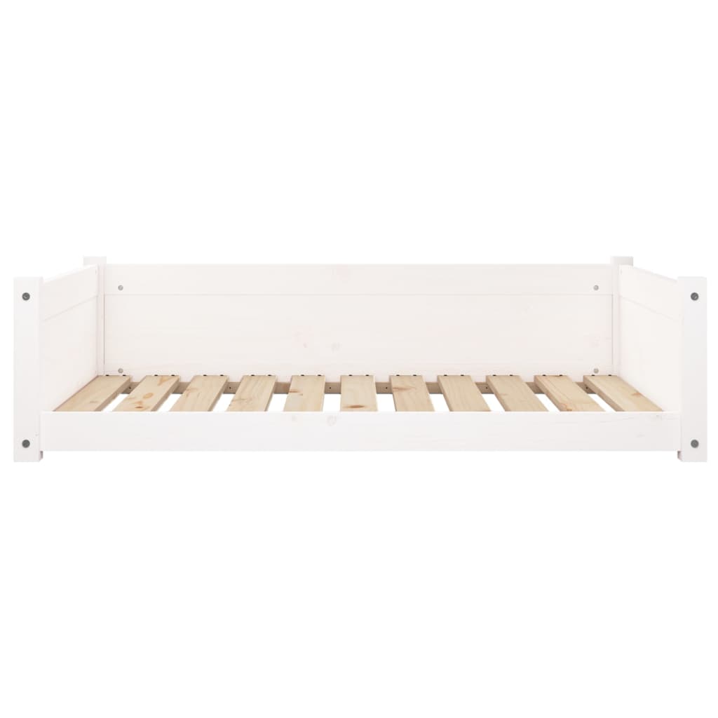 Cama para cães 95,5x65,5x28 cm madeira de pinho maciça branco