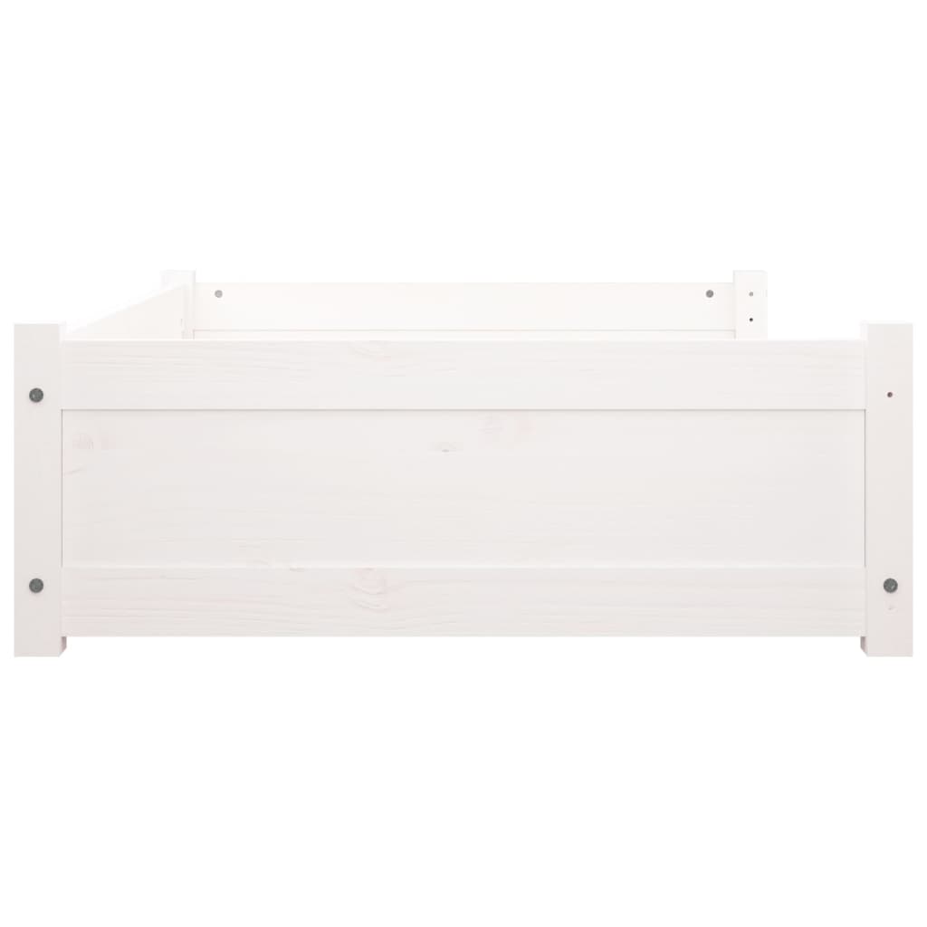 Cama para cães 95,5x65,5x28 cm madeira de pinho maciça branco