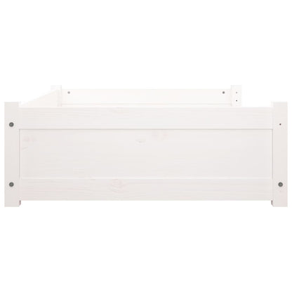 Cama para cães 95,5x65,5x28 cm madeira de pinho maciça branco