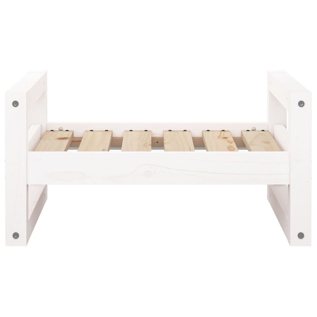 Cama para cães 55,5x45,5x28 cm madeira de pinho maciça branco