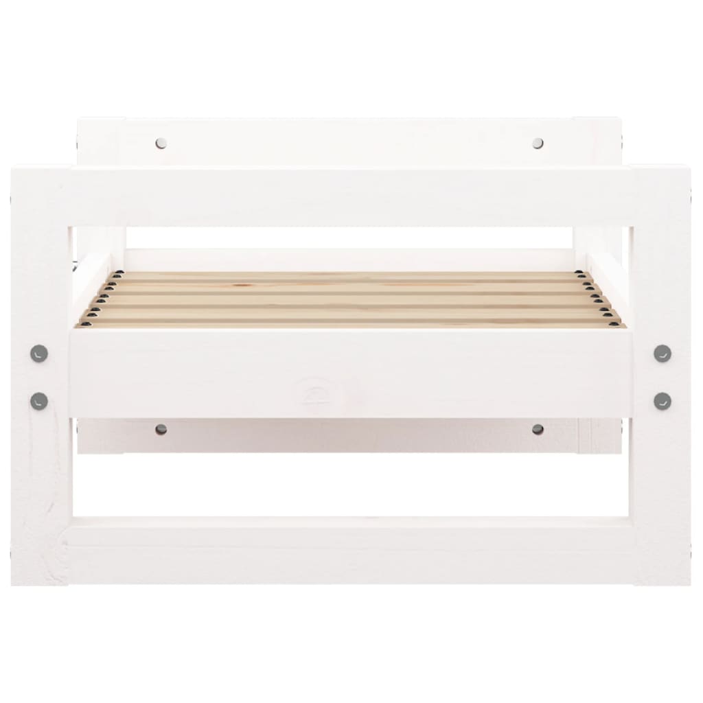 Cama para cães 55,5x45,5x28 cm madeira de pinho maciça branco