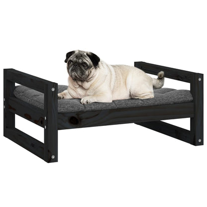 Cama para cães 65,5x50,5x28 cm madeira de pinho maciça preto