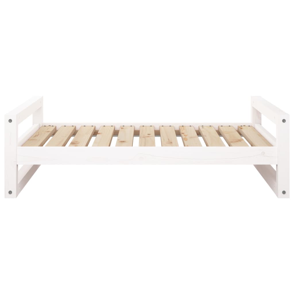 Cama para cães 95,5x65,5x28 cm madeira de pinho maciça branco