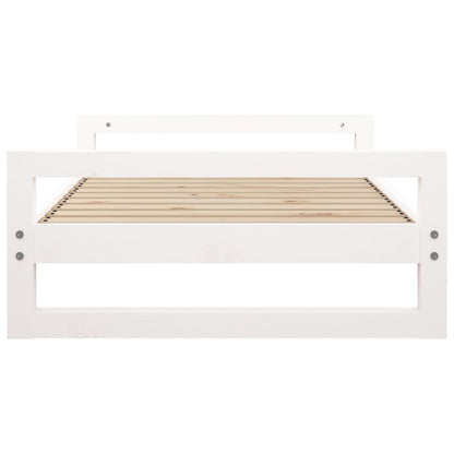 Cama para cães 95,5x65,5x28 cm madeira de pinho maciça branco