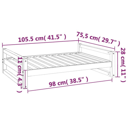 Cama p/ cães 105,5x75,5x28 cm madeira pinho maciça castanho mel